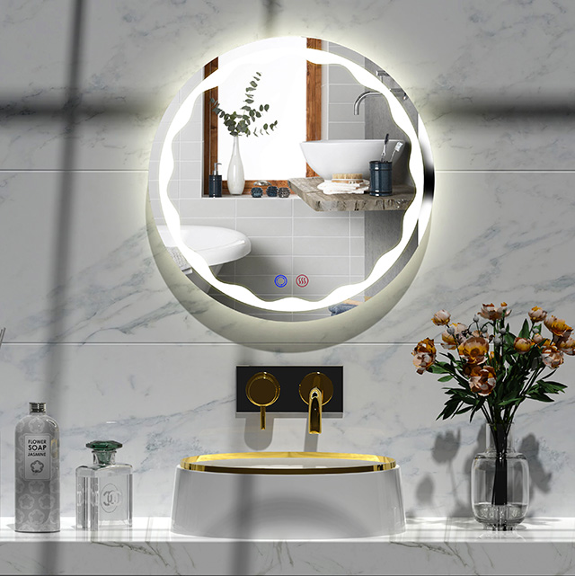 Dp321 Led Anti-fog Round Frameless Wall-mounted Led Bathroom Mirror 